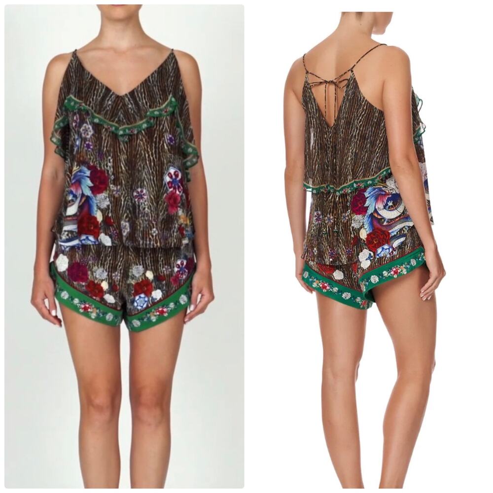 Camilla Top With Neckline Frill  Jewel Of Jupiter